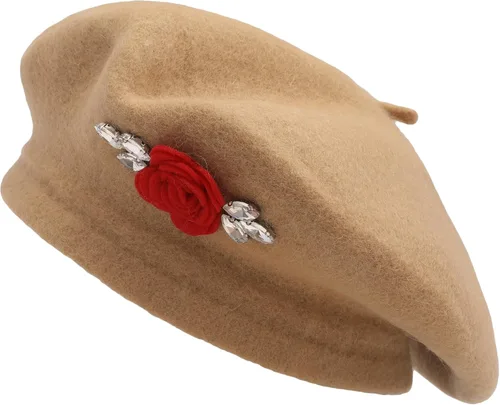 Vista 60 de ZLYC Boina Francesa de Lana Sombrero Color Sólido Gorra Boina para Mujeres y Niñas Amarillo básico