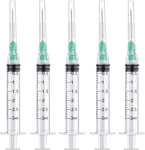 Vista 12 de Paquete de 50 jeringas de laboratorio Luer Lock desechables de 0.1 fl oz/cc con aguja de 18 Ga de 1.5 pulgadas Sellado individualmente