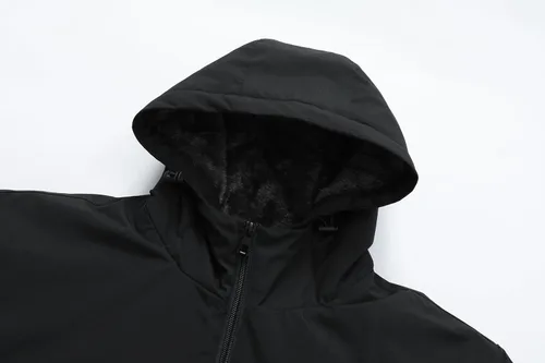 Vista 4 de Chaqueta impermeable de esquí para hombre, con forro polar, cálida chaqueta de lluvia de invierno con capucha