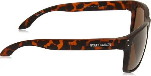 Vista 3 de Harley-Davidson Lentes de sol cuadrados casuales para hombre, marrón, 57-18-140, Marrón
