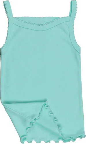 Vista 4 de ToBeInStyle - Camiseta sin mangas para niña con tirantes delgados y dobladillo fruncido, 4