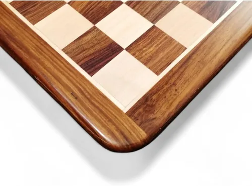 Vista 9 de RoyalChessMall-17 - Tablero de ajedrez de madera con incrustaciones, palisandro dorado y madera de arce, cuadrado de 1.772 in
