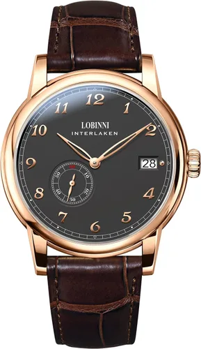 Vista 18 de LOBINNI Reloj mecánico automático impermeable de muñeca masculina vestido masculino moda lujo negocios relojes