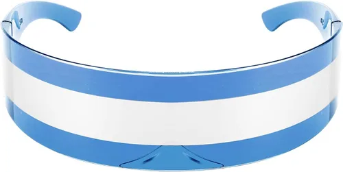 Vista 4 de FEISEDY Gafas de sol con visera cibernética futurista de los años 80 para hombres y mujeres, estilo punk, Cosplay B2740