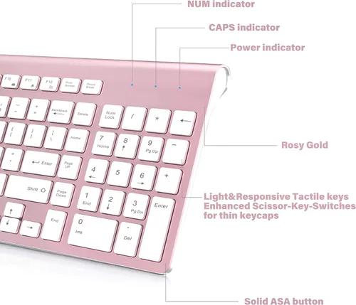 Vista 4 de Teclado inalámbrico y ratón (rosa)