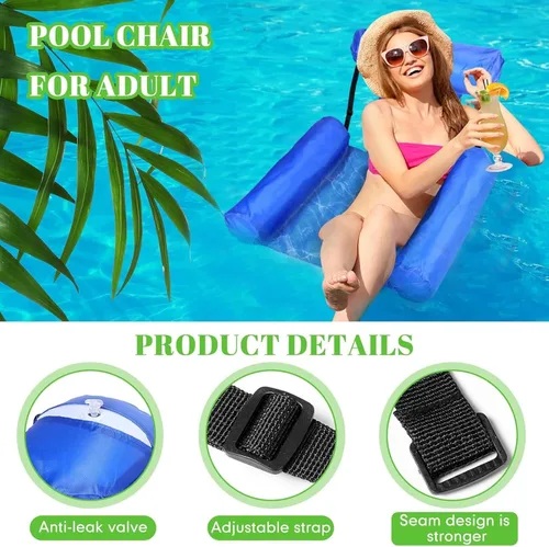 Vista 4 de Blueweenly Paquete de 4 flotadores de piscina para adultos, hamaca inflable, silla de descanso para piscina, playa, fiesta, lago, verano