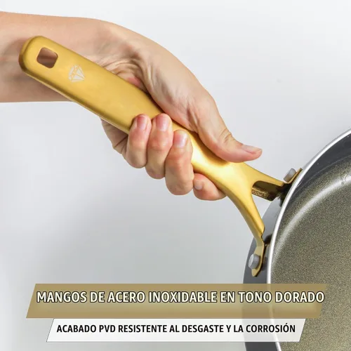 Vista 6 de Blue Diamond Sartén antiadherente de cerámica con infusión de diamante de 5 Negro