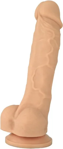 Vista 2 de Consolador de silicona realista, con succión. Premium. 6.7 pulgadas. de Naughty., Piel, 1, 1 Carne