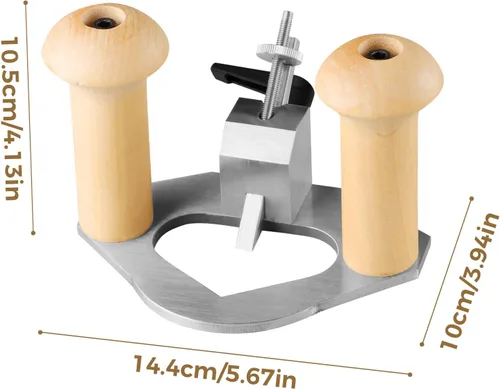 Vista 4 de Herramienta de carpintería de mano de alta configuración, cepilladora manual de hoja de 0.315 in con asas grandes, rosca trapezoidal avanzada