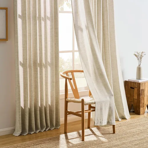 Vista 6 de RAIN CITY - Juego de 2 cortinas de 45 pulgadas de largo con plisado con pellizco, cortinas semitraslúcidas para dormitorio, cuarto de bebé