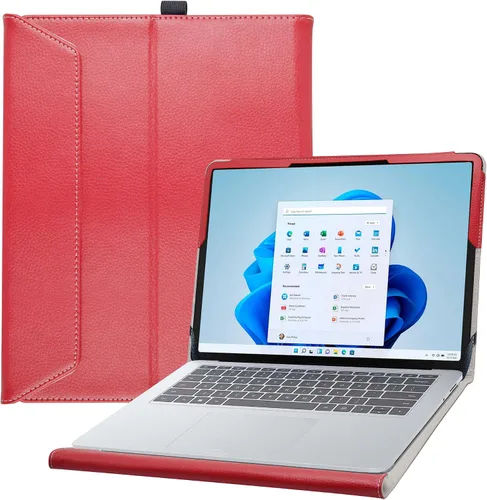 Vista 7 de Bige Surface Laptop Studio 2 - Funda de piel sintética con 2 soportes plegables para tabletas Microsoft de 14.4 pulgadas, color negro