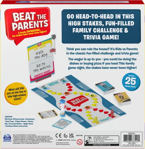 Vista 7 de Juego de Trivia Familiar Clásico Beat The Parents, Niños Contra Padres, con 25 Cartas de Bonificación para Edades de 6 años en adelante