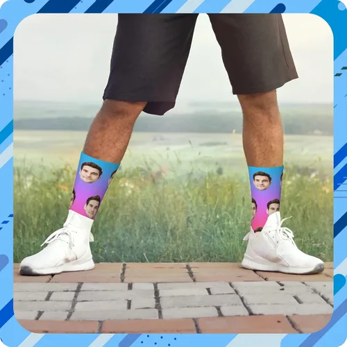 Vista 5 de Calcetines personalizados con caras en ellos, calcetines divertidos personalizados con foto, regalos únicos para amigos, mujeres, hombres, familia