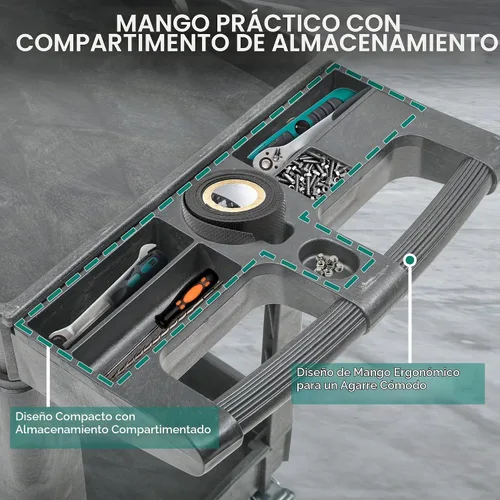 Vista 4 de YITAHOME - Carrito utilitario gris sobre ruedas, capacidad de 550 libras, 40 x 17 pulgadas