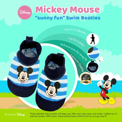 Vista 6 de Disney Mickey Mouse Sunny Fun - Gorro de natación y botines de natación de 0 a 12 meses 5013 color azul Azul Patchwork 0-12 meses