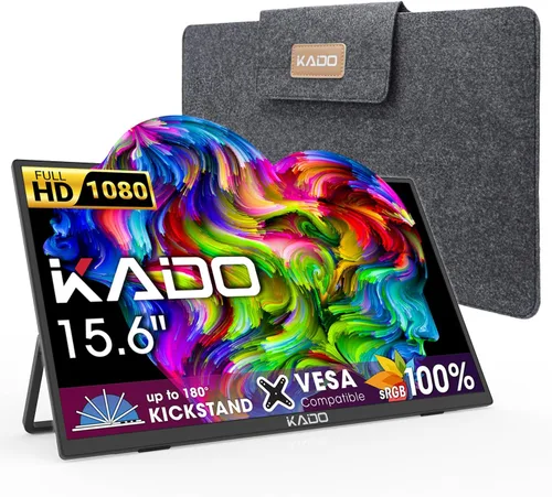 Vista 9 de Kado Paquete de 2 monitores portátiles 15.6 pulgadas 1920x1080 USB-C HDMI