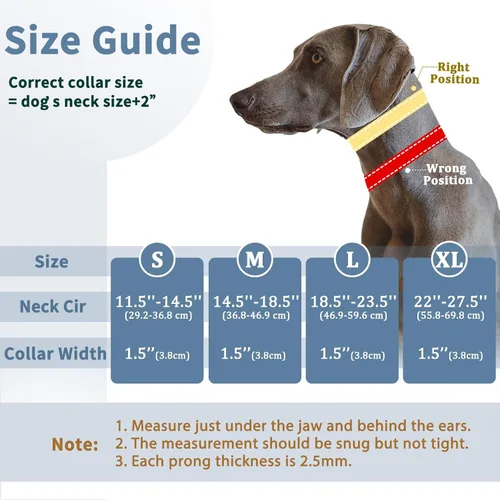 Vista 4 de Mayerzon Martingala - Collar de púa para perro sin tirones, collar personalizado con patrones geométricos para perros grandes, medianos y pequeños