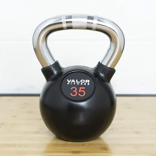 Vista 3 de Valor Fitness Chrome Kettlebells – Solid Cast Iron Kettlebell with Chrome Finish, Strength Training Weight for Swings, Squats, Cleans & Home Gym