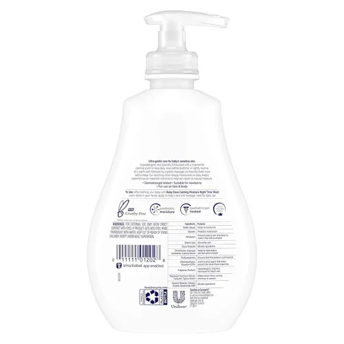 Vista 2 de Baby Dove - Loción para bebé para piel sensible de cuidado calmante con fragancia, hidratación hipoalergénica y probada por dermatólogos, 13 onzas