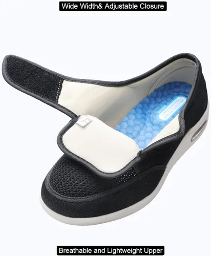 Vista 2 de YH SUCED Zapatos para diabéticos para hombres mayores zapatos casuales de ancho X ancho para hombres pies hinchados ajustables de gran