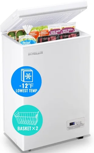 Vista 9 de Mini Congelador de Cofre Compacto Máquina de Congelación Profunda con Control Electrónico de Temperatura (Preciso a 1 ℉) Congelador Pequeño