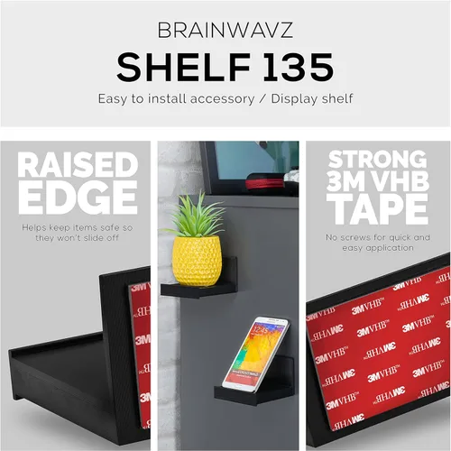 Vista 5 de BRAINWAVZ Estante universal sin tornillos de 4 pulgadas para cámara de seguridad en la nube, monitor de bebé, altavoces pequeños, electrónica y más