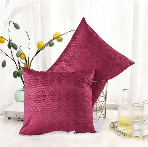 Vista 11 de Juego de 4 fundas de almohada cuadradas decorativas de terciopelo con diamantes de 20 x 20 pulgadas, fundas de almohada geométricas suaves para Aqua