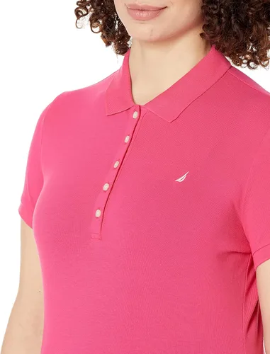 Vista 6 de Camiseta de polo Nautica para mujer de manga corta 5 botones transpirable 100 algodón