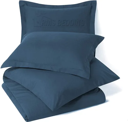 Vista 5 de Juego de sábanas de 4 piezas, algodón egipcio de 600 hilos, juego de ropa de cama de lujo que se adapta a bolsillos de hasta 18 pulgadas de Azul
