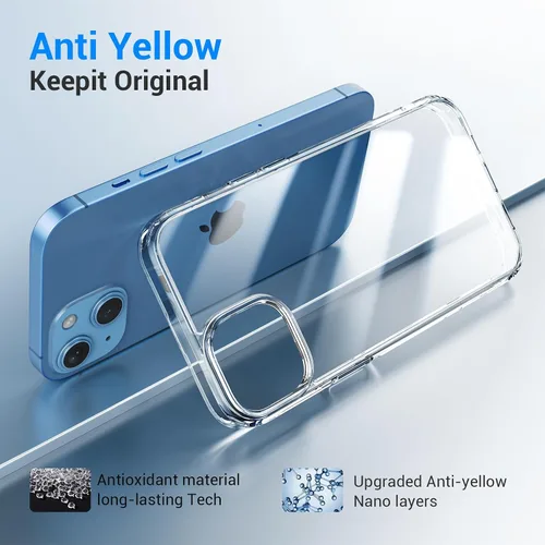 Vista 4 de AVEN Funda 5 en 1 para iPhone 15, con 2 protectores de pantalla de vidrio templado + 2 protectores de lente de cámara, funda de teléfono de 6.1