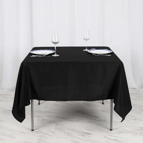 Vista 193 de Efavormart - Mantel cuadrado de lino de poliéster sin costuras, 54 x 54 pulgadas, color beige, para banquetes de boda, fiesta, restaurante