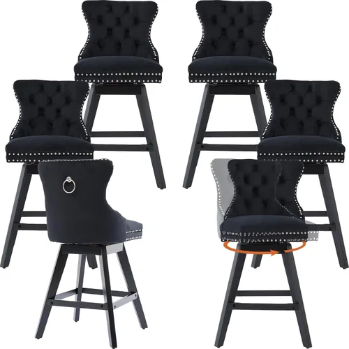 Vista 14 de Juego de 2 taburetes de bar giratorios modernos, taburetes de bar de 26.6 pulgadas de altura de mostrador beige con respaldo para isla de cocina