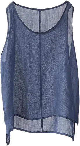 Vista 12 de LZJN Camiseta sin mangas para mujer, transpirable, con estampado floral