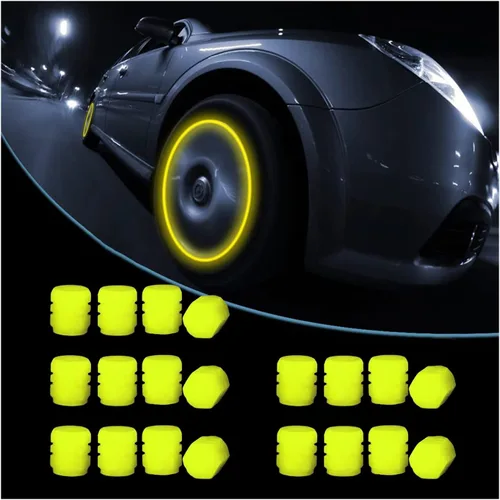 Vista 14 de 20 PIEZAS Tapas Fluorescentes para Vástago de Válvula de Neumático - Cubiertas Luminosas para Neumáticos de Vehículos Universales - Accesorios