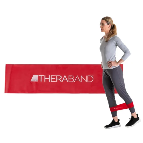 Vista 13 de Banda de látex profesional de resistencia TheraBand para pilates, crossfit, yoga, tonificación, estiramiento, entrenamiento de fuerza sin pesas