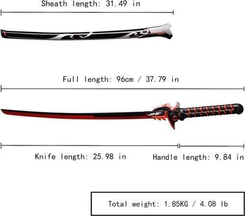 Vista 2 de Sword fort Genji - Espada katana real hecha a mano de acero japonés para cosplay, espadas Muramasa rojo/verde