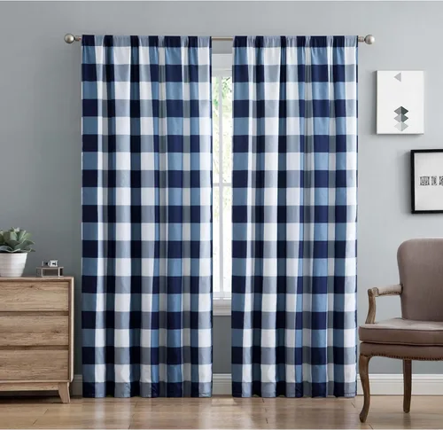 Vista 5 de TRULY SOFT Everyday Buffalo Plaid Black Polyester - Par de paneles de 2 piezas, con temática a cuadros, para hombres y mujeres, certificado Oeko-TEX