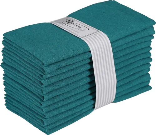 Vista 27 de Ramanta Home Juego de 12 Servilletas de Cena de Algodón Negro Servilletas de Tela 100% Algodón de 18x18 Pulgadas Servilletas de Mesa de Tela