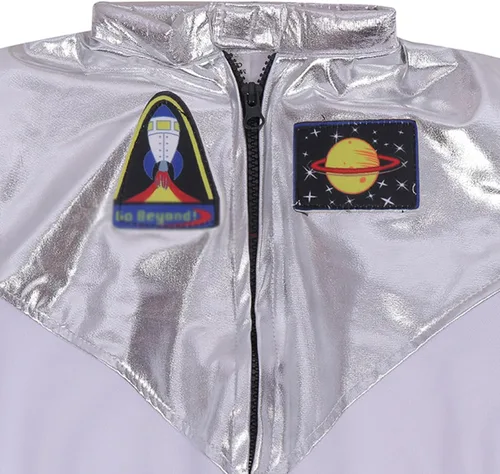 Vista 2 de BsoNgo Disfraz de astronauta para niños con casco de astronauta, traje espacial para Halloween y cosplay