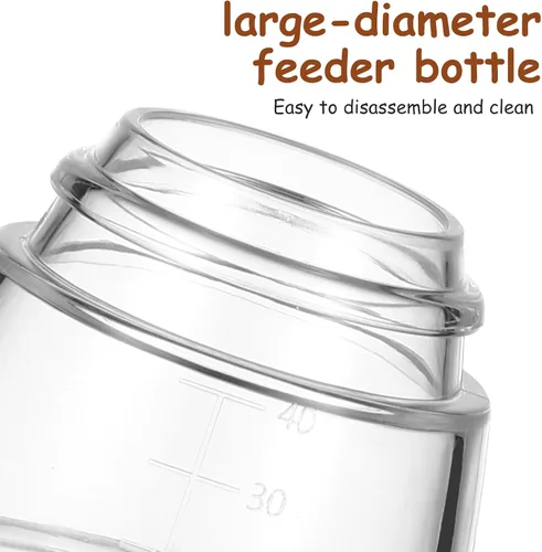 Vista 9 de Mipcase Botellas para gatitos, mini botellas para cachorros con 4 biberones de plástico para mascotas con cepillo de limpieza para alimentar gatitos