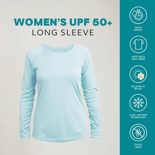 Vista 4 de Vapor Apparel camiseta manga larga con protección solar FPS 50+ para mujer Azul ártico