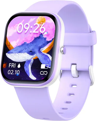 Vista 9 de Reloj inteligente para niñas, IP68, impermeable, reloj rastreador de actividad física con cara de 1.5 pulgadas, monitor de sueño de frecuencia Negro