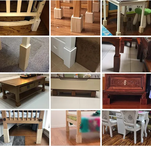 Vista 7 de Muebles modernos de pino de madera maciza ranurados redondos, patas de sofá, patas de bloque de madera, patas de apoyo, para cunas, escritorios