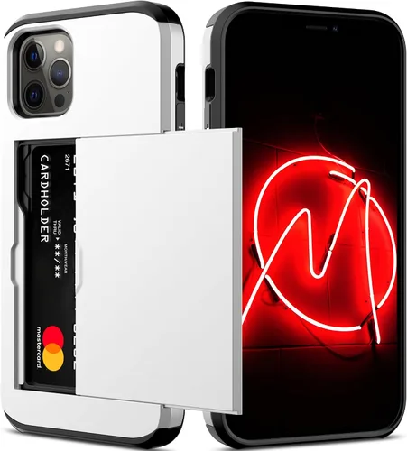 Vista 27 de Nvollnoe Funda para iPhone 11 con tarjetero resistente de protección de doble capa a prueba de golpes, ranura para tarjetas oculta, funda delgada