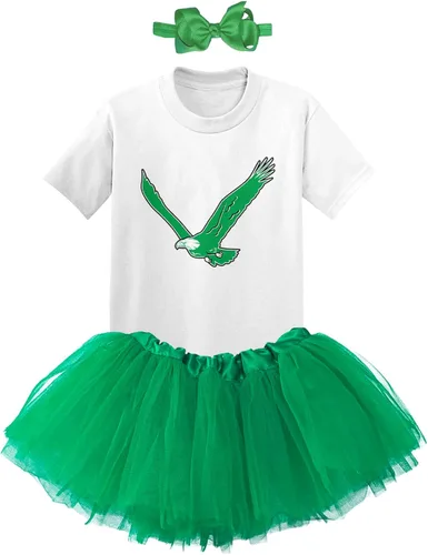Vista 2 de Eagle - Conjunto de body deportivo Philly para bebé + falda tutú + diadema con lazo
