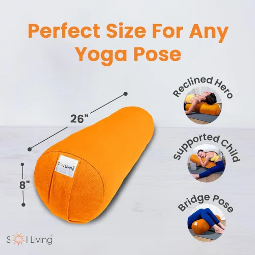 Vista 21 de Sol Living Almohada de yoga rectangular para meditación, accesorios de meditación de algodón, almohada de meditación restaurativa de yoga, almohada