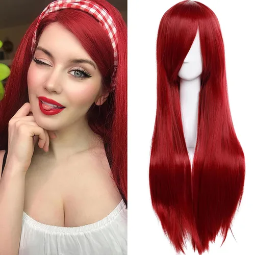Vista 2 de Peluca larga ondulada y rizada, de 24 a 40 pulgadas, ideal para disfraz o cosplay de anime