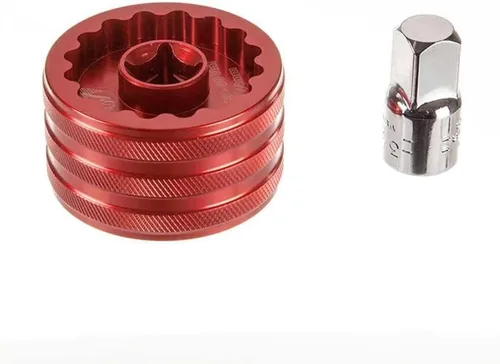 Vista 2 de Ruedas Mfg Soporte Inferior Doble Cara Zócalo Rojo, 16X48.5Mm/16X44mm herramientas de reparación de bicicletas