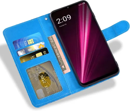 Vista 3 de Asuwish Funda de teléfono para T-Mobile Revvl 6 5G 2022 con protector de pantalla y funda de cartera de encaje con soporte para tarjetas Tmobile