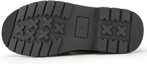 Vista 5 de Hawkwell Botas de trabajo de combate de patente para niñas y niños con cremallera lateral (niños pequeñosniños grandesjóvenes), 0 Toddler